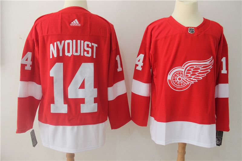 Men Detroit Red Wings #14 Nyquist Red Hockey Stitched Adidas NHL Jerseys->detroit red wings->NHL Jersey